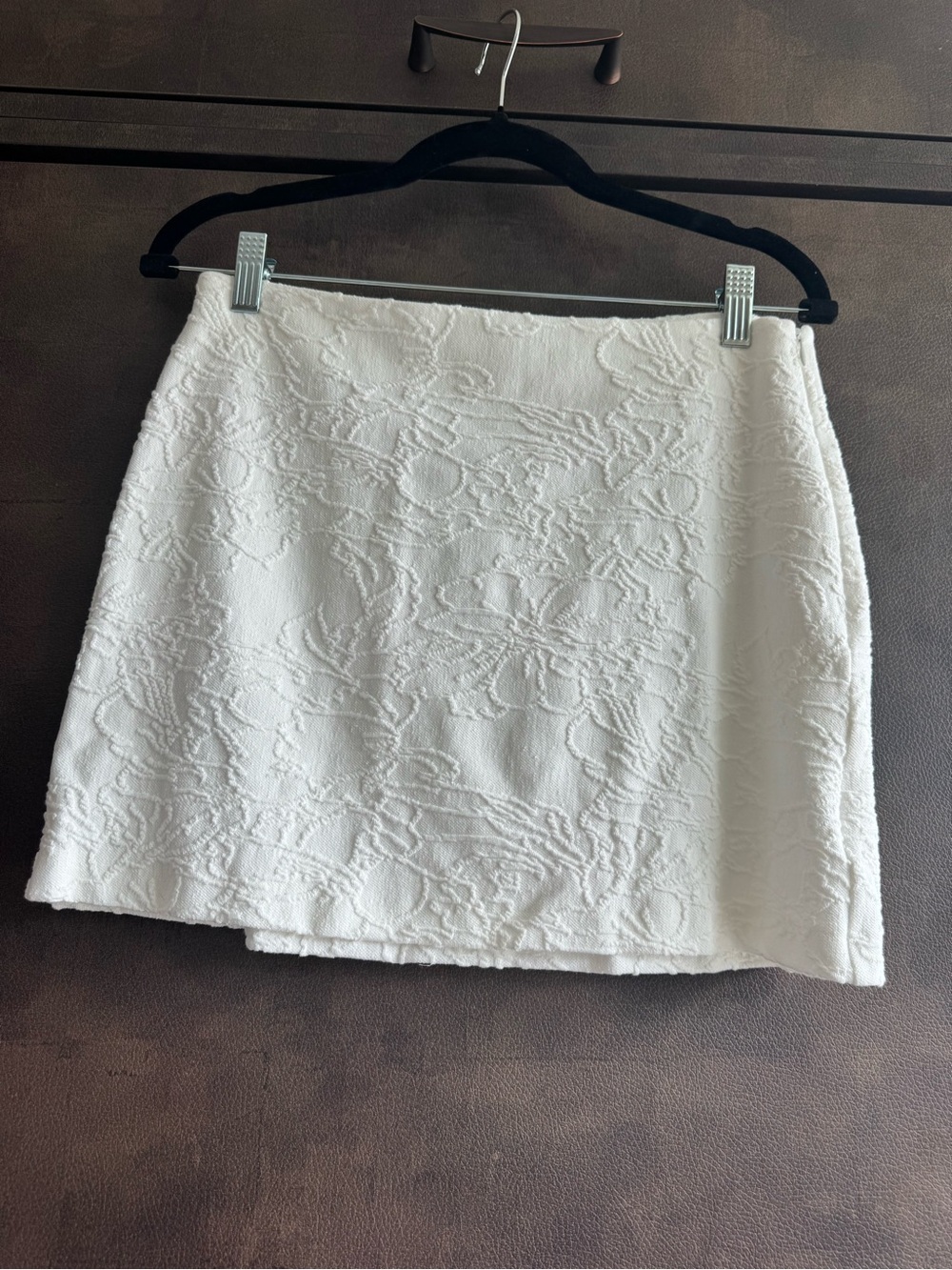 Mango Ivory Cropped Cream Textured Zip Jacket and Mini Skirt Co-Ord Set- Small - Picture 4 of 4